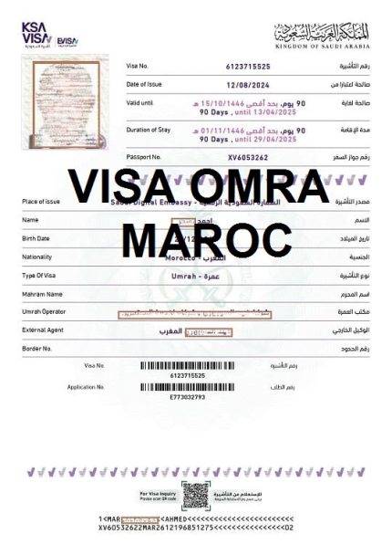 visa omra sans agence